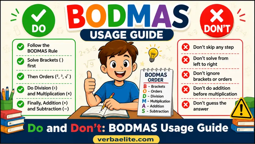 Do and Don't: BODMAS Usage Guide